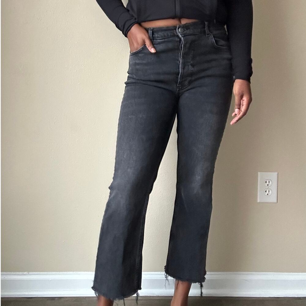 Boyish Black The Brady High Rise Crop Flare Jeans Size 28